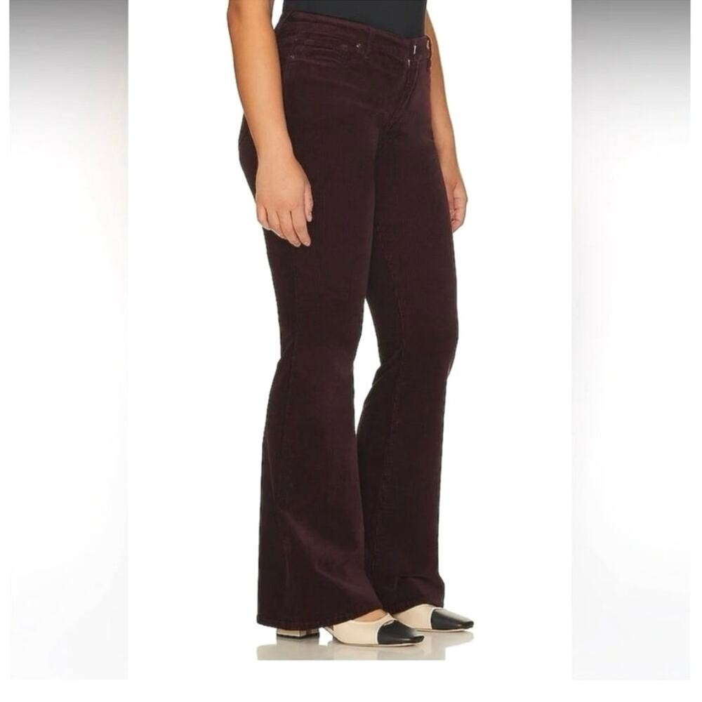 Good American Good Legs Low Flare chocolate brown corduroy 4 27